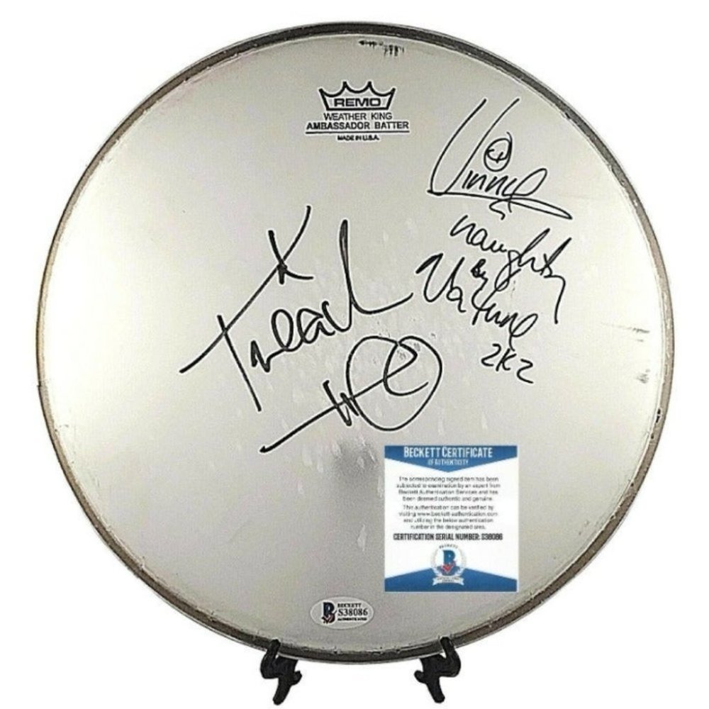 Naughty by Nature Signed 10" Drumhead Hip Hop Horray Beckett BAS Autograph Cert